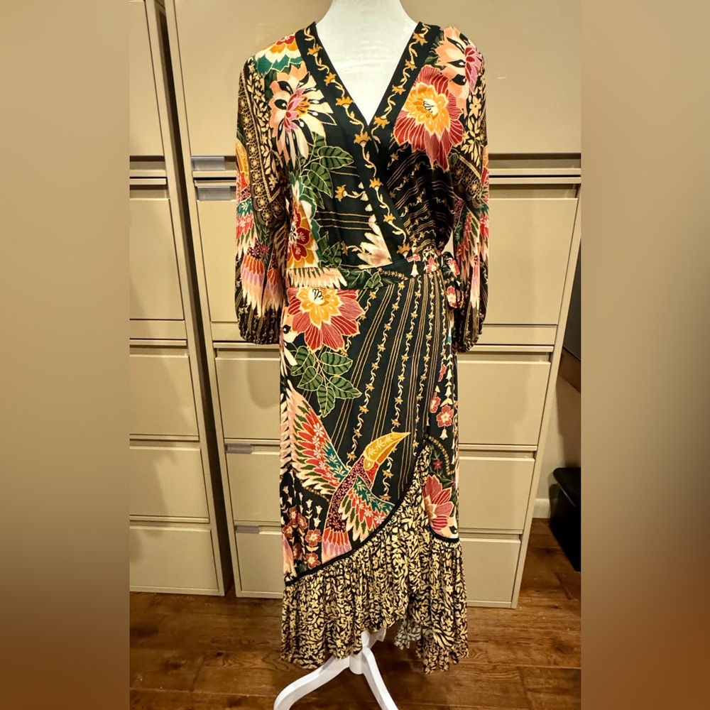 Farm Rio - Floral Wrap Dress - Size S - Picture 3 of 6